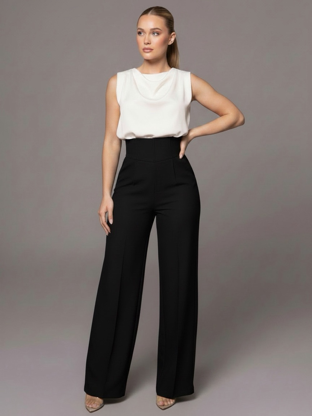 Commense High Waistline Straight Leg Pants